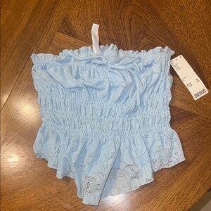 Urban Outfitters Light Blue Lace Crop Top